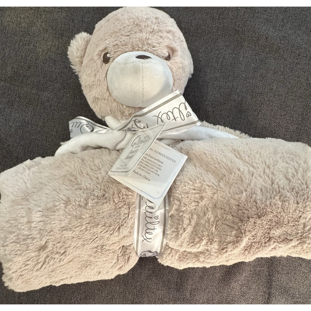 Quiltex Security Blanket Lovey Tan Super Soft Bear 30" X 30" New With Tags